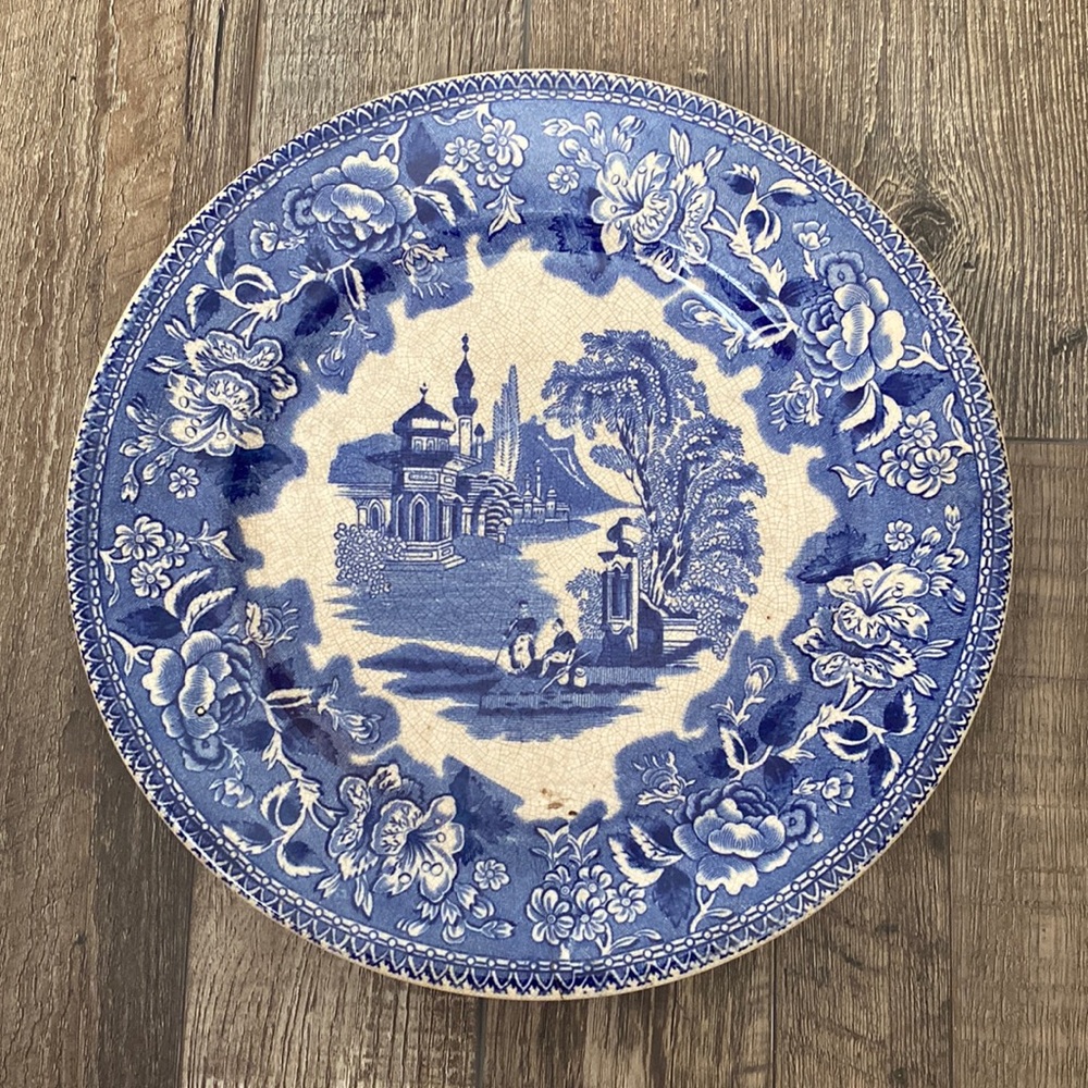 Vintage Blue and White John Marshall & Co Bosphorus design DInner Plate Rare